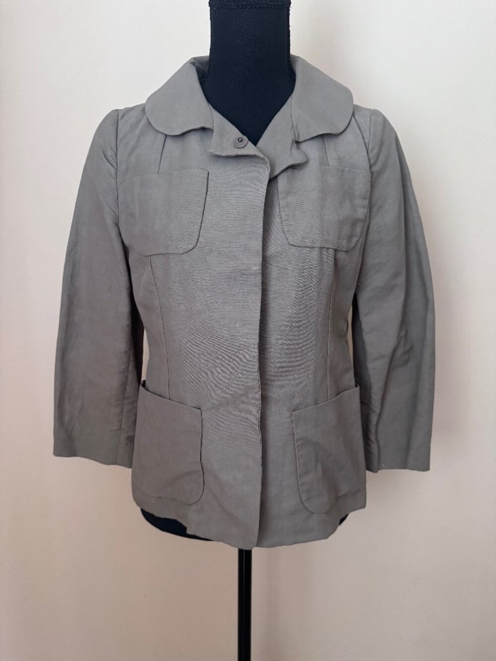 Marni Winter 2011 Linen Blend Jacket Size 40 Taupe